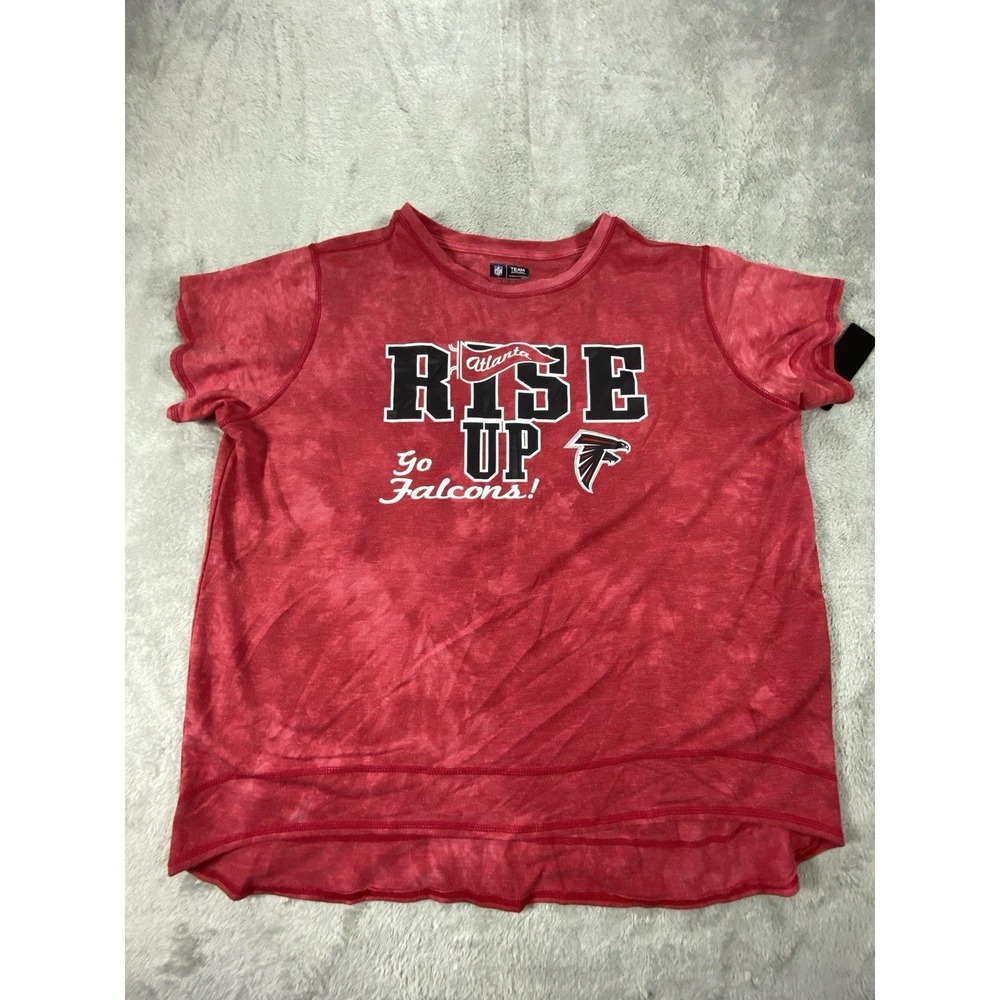 NFL Team Apparel Shirt Womens 3XL Red Tie Dye Sleepwear Atlanta Falcons RISE UP